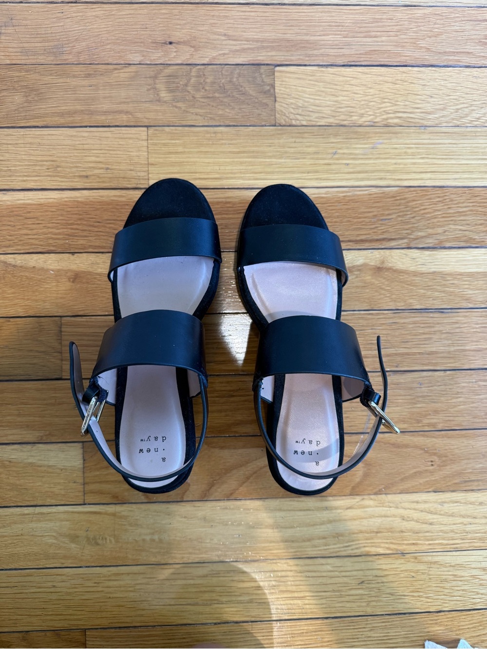 a new day Target Black Double-Strap Platform Sandals